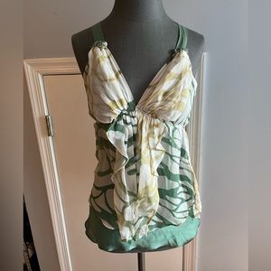Tea and Honey green and cream floral top